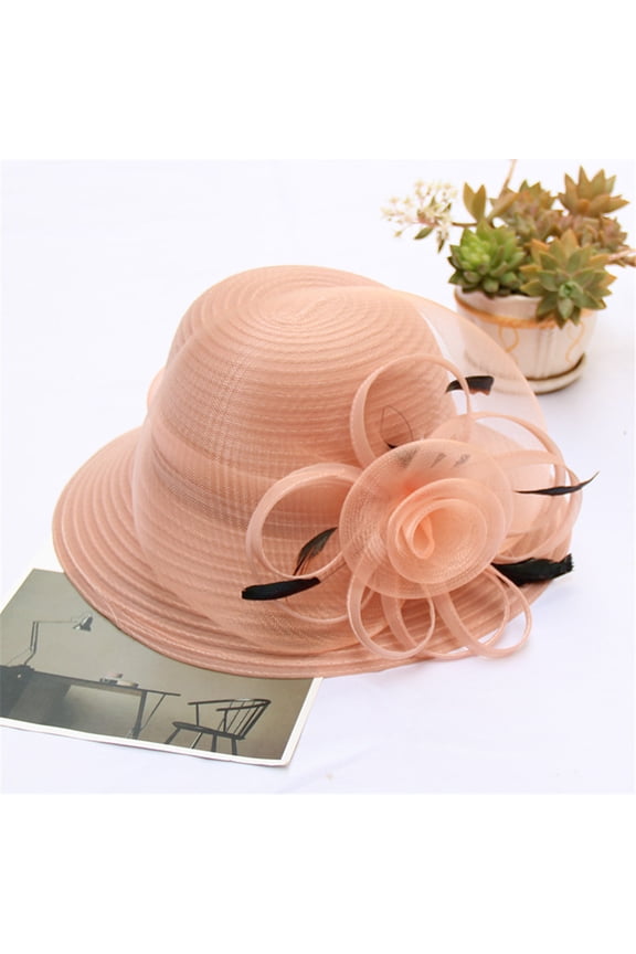 Spring Hats for Women Floppy Hat Women's Church Daily Cap Fascinator Bridal Tea Party Wedding Hat Dress Hats for Women Pink Clearance！