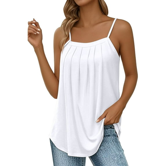 Weikingp Summer Tank Tops For Women Thin Strap Tank Tops For Women Tank Tops For Women Womens Camisole Backless Top White 3XL