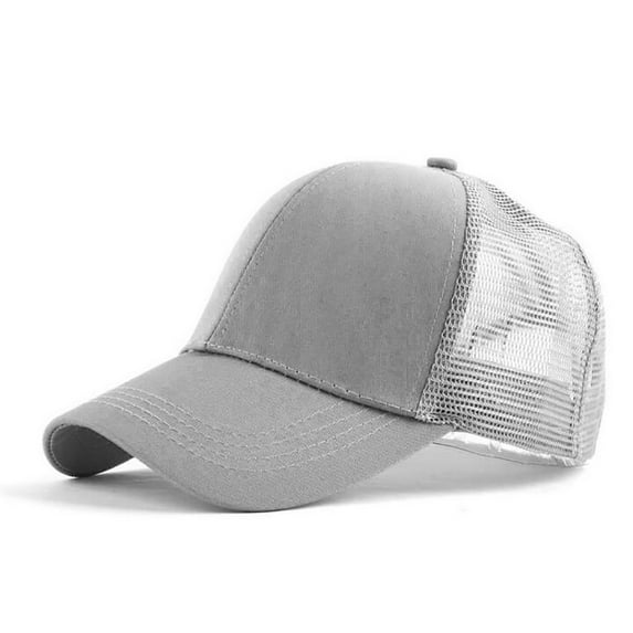 Weikingp Sun Hats for Women Outdoor Unisex Baseball Mesh Cap Open Back Solid Color Sun Hat Cap Sun Hat Bucket Hats for Woman Sun Hats for Men (Clearance) Grey Polyester