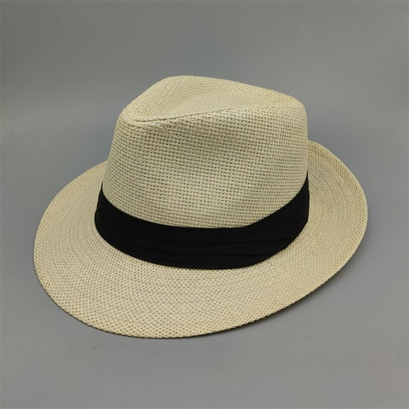 Weikingp Sun Hats for Women Unisex Men Women Panama Wide Brim Straw Hats Aldult Jazz Straw Hat Top Hat Sun Hat Sun Hat Fascinators Hats for Women Bucket Hats for Woman (Clearance) Rose Gold straw