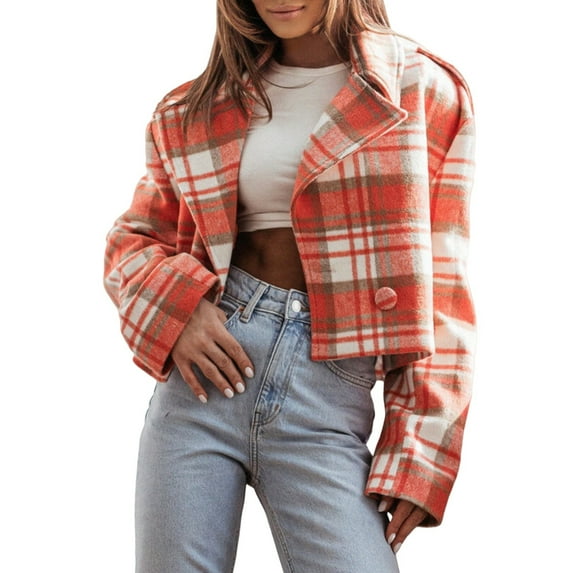 Weikingp Sweater Blazer For Women 2025 Women'S Blazers & Suit Jackets Womens Blazers Dressy Casual Short Blazers For Women Tweed Blazer Orange M