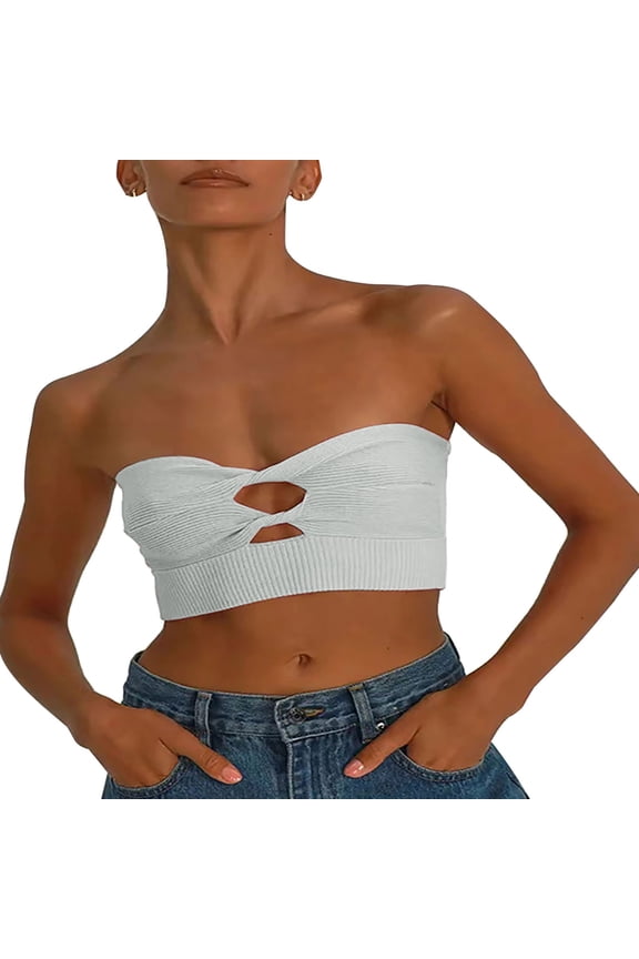 Tube Tops For Women Cute Summer Tops Strapless Tops Summer Tops For Women Corset Tops For Women White L Clearance!