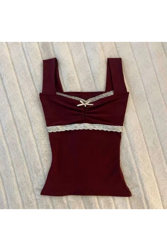 Undershirts For Women Fitted Tank Tops For Women Lace Corset Tops For Women Lace Trim Tank Top Camisole Tops For Women Red S Clearance！
