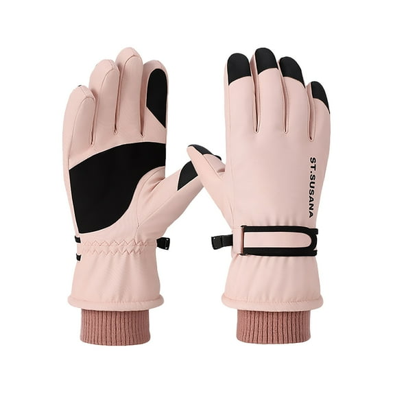 Weikingp Warm Gloves Ski Gloves Water Proof Touchscreen Snowboard Gloves Warm Winter Snow Gloves for Cold Weather Fits Both Men & Women () pink2 polyester