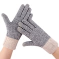 thumbnail image 1 of Weikingp Clearance! Warm Gloves, Winter Mesh Gloves Women's Knitted Plus Velvet Thickened Autumn And Winter Warm Pattern Gloves (Adult Gloves), Knitted Gloves, Heating Gloves Grey, 1 of 4