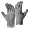 thumbnail image 1 of Weikingp Warm Gloves Winter Teenagers Women Keep Warm Touching Screen Knit Gloves Elastic Cuff Soft Full Finger Gloves Mitten (Clearance) Grey Polyester, 1 of 9