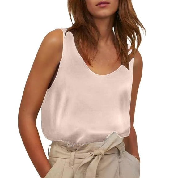 Weikingp Wide Strap Tank Tops For Women Women Blouses Camisole With Built In Bra For Women Womens Tops Casual Loose Tank Gold M