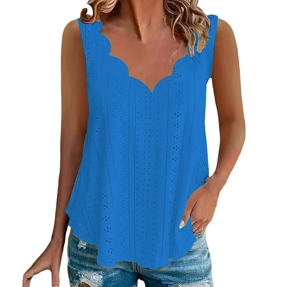 Weikingp Wide Strap Tank Tops For Women Summer Tops For Teens Trendy Womens Camisole Tank Tops Summer Tank Tops For Women Fitted Tank Tops For Women Blue 2XL