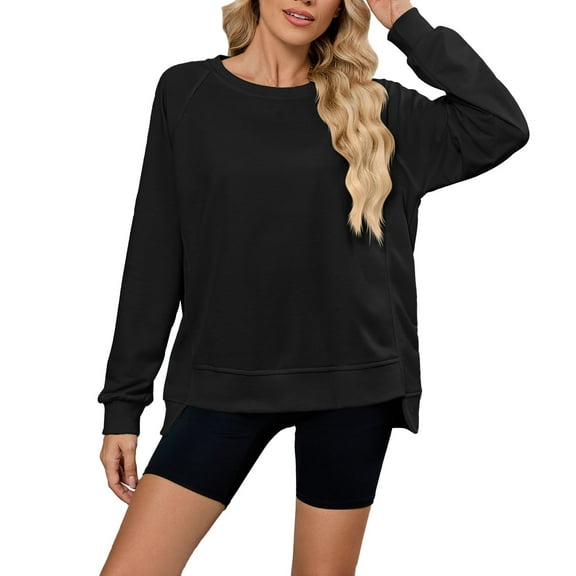 Weikingp Women Sweatshirt Ladies Sweatshirts Fashion Sweatshirt Cute Clothes for Women Cozy Clothes Black M