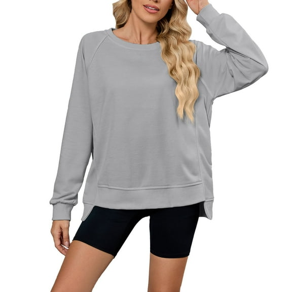 Weikingp Women Sweatshirt Ladies Sweatshirts Fashion Sweatshirt Cute Clothes for Women Cozy Clothes Gray S