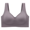 thumbnail image 1 of Weikingp Women's Seamless Smoothing Wireless Bralette Wide Strap Soft Support No Show Everyday Wear Comfort Bra Brown 5XL, 1 of 9