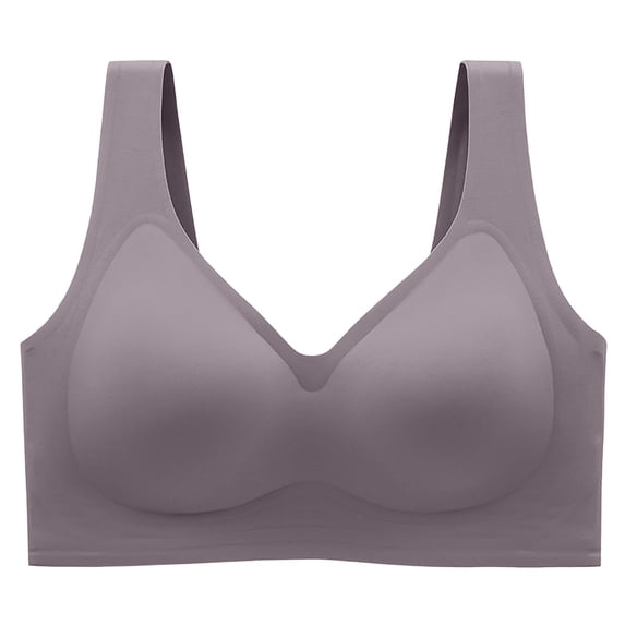 Weikingp Women's Seamless Smoothing Wireless Bralette Wide Strap Soft Support No Show Everyday Wear Comfort Bra Brown 5XL