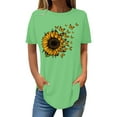 thumbnail image 1 of Weikingp Women's Summer Tops Women Graphic Tees Short Sleeve Womens Tops 2025 Spring Neck Casual Print Tunic T Shirts Womens Tops Half Sleeve T Shirts for Women Green L, 1 of 4