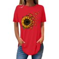 thumbnail image 1 of Weikingp Women's Summer Tops Women Graphic Tees Short Sleeve Womens Tops 2025 Spring Neck Casual Print Tunic T Shirts Womens Tops Half Sleeve T Shirts for Women Red XL, 1 of 4