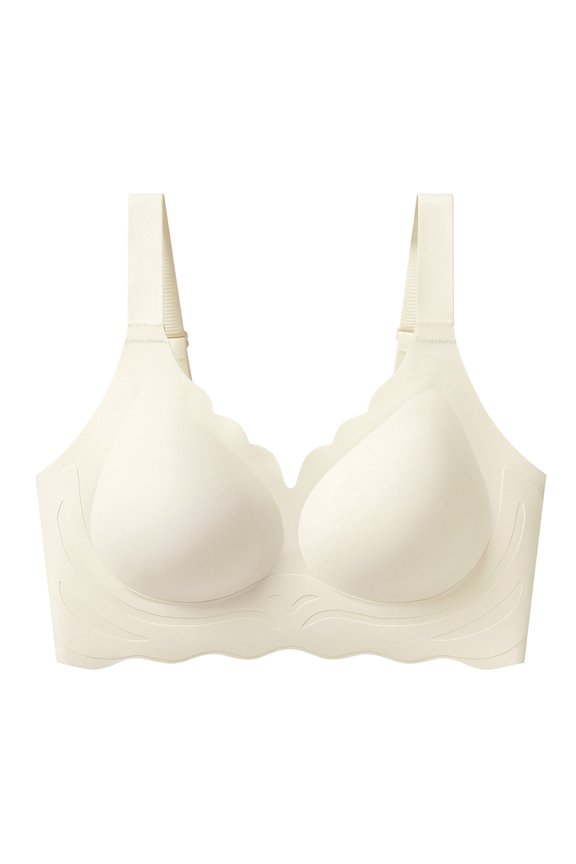 Women's Wirefree Sleep Lounge Bra Seamless Stretchy Wide Strap Breathable Soft Casual Comfort Bralette White M