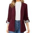 thumbnail image 1 of Weikingp Womens Blazer, Women'S Solid Colour Lapel Pocket Suit Jacket Blazers for Women Business Casual Blazers for Women Wine M, 1 of 7
