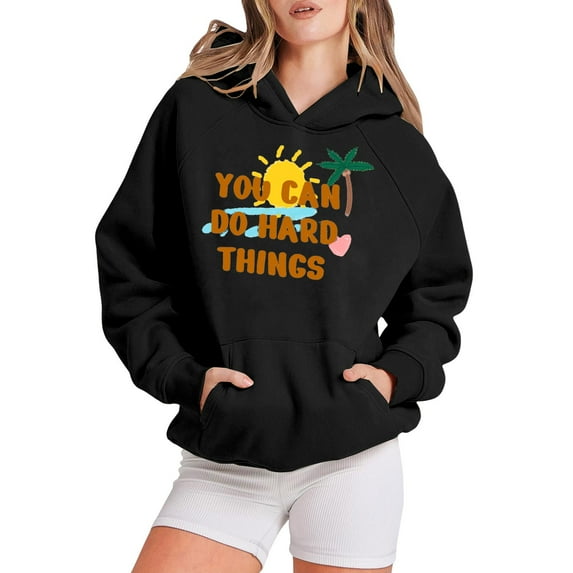 Weikingp Womens Hoodie Hoodies Graphic Graphic Hoodies Sweatshirt for Women Ladies Sweatshirts Black L
