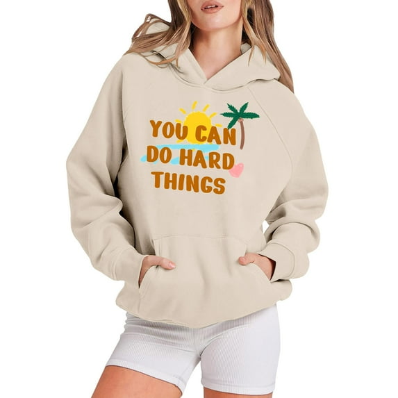 Weikingp Womens Hoodie Hoodies Graphic Graphic Hoodies Sweatshirt for Women Ladies Sweatshirts Brown L