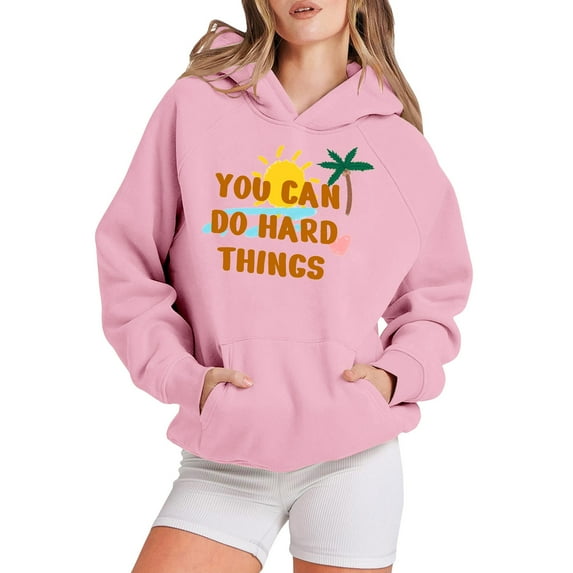 Weikingp Womens Hoodie Hoodies Graphic Graphic Hoodies Sweatshirt for Women Ladies Sweatshirts Pink S