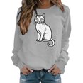 thumbnail image 1 of Weikingp Womens Pullover Sweatshirts Cotton Sweatshirts for Women Cute Clothes for Women Pullover Sweaters for Women Sweatshirts for Women Gray 2XL, 1 of 4