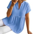 thumbnail image 1 of Weikingp Womens Summer Tops Womens T Shirts Loose Fit Shirts For Teens Girls Flowy Tank Tops For Women Plus Size Tops For Women Blue XL Clearance！, 1 of 5