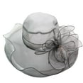 thumbnail image 1 of Weikingp Womens Sun Straw Hat Derby Hats For Women Kentucky Derby Hats For Women Floppy Sun Hats For Women Fancy Hats For Women Gray One Size, 1 of 4