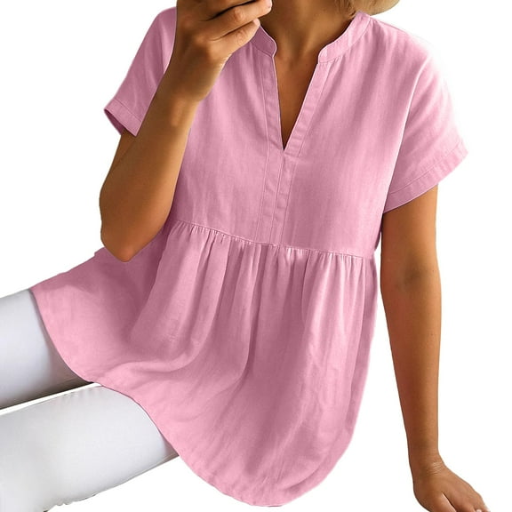 Weikingp Womens T Shirts Loose Fit Summer Tops For Teens Trendy Dressy Tops For Women Womens Tops Dressy Casual Ladies Tops And Blouses Pink L