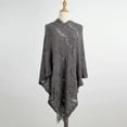 thumbnail image 1 of Weikingp Womens Wraps and Shawls Poncho Sweater Women Women Mid Length Crochet Hollow Irregular Tassel Pullover Sweater Cape Shawl Knit Sweater Shawl Cape Jackets for Women Gray One Size Clearance！, 1 of 9