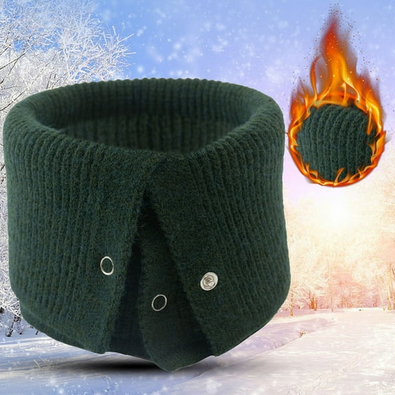 Weikingp neck warmer,Neck Warm Mens Wool Bib Womens Scarf Winter Double Thick Knit Ring Unlimited Scarf Warm And Windproof neck brace winter accessories Clearance Green One Size