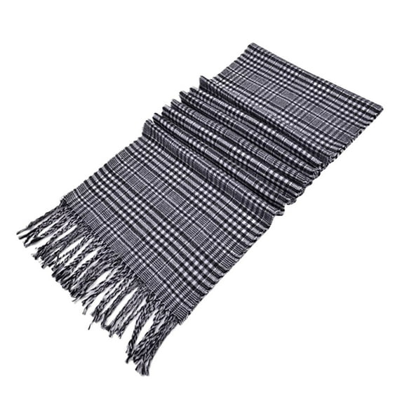 Weikingp scarf for women,Wool Feel Scarf Warm Soft Lightweight Scottish Scotland Check Tartan Plaid Gift For Men Women Kids scarf for women winter winter accessories Clearance Black One Size