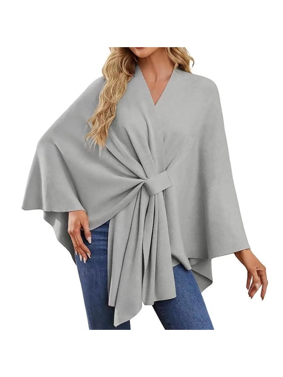 shawl wraps for women,Women's Elegant Shawl Soft Open Front Poncho Sweater For Spring Fall Winter heated shawl winter accessories Grey One Size