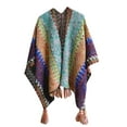 thumbnail image 1 of Weikingp shawl wraps for women,Womens Shawls Soft And Comfortable Knitted Sweater Tops Shawl Tassel Fringed Matching Cardigan Sweater Irregular Splicing Colourful Sweater Cardigan Scarf Clearance, 1 of 4