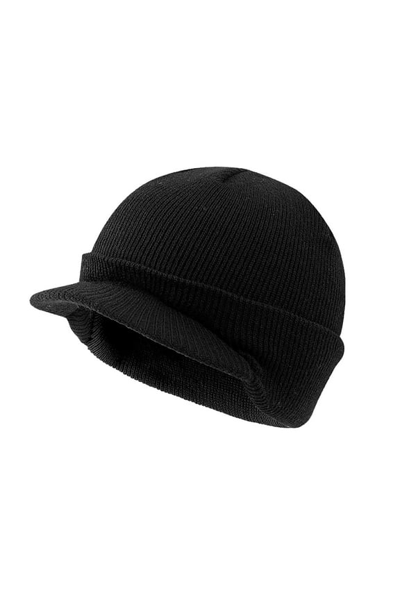 Baseball Cap Running HatWinter Beanie W/Visor & Earflaps For Men Fitted Hats For Men Black A Clearance!