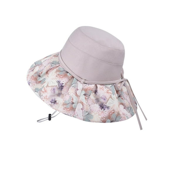 WeikingpFisherman's Hat Wide Brim HatWomen's Spring And Summer Large Brimmed Sunshade Hat Outdoor Travel Covering Fisherman's Hat Fashion Sun Hat Cruise Hats For Women Gray One Size Clearance！