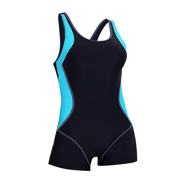 WeikingpOne Piece Bathing Suit for WomenLadies SwimsuitsWomen's Sports Swimsuit Conservative Color Blocking Backless Border SwimsuitTraining Swimsuits for Women Gray 5XL Clearance！