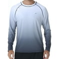 thumbnail image 1 of Weilanxin Long Sleeve Swim Shirts for Men Sun Protection Shirt Running Rashguard UPF 50+ UV Swimwear Athletic Workout White Gradient Carbon Gray Size 4XL, 1 of 7