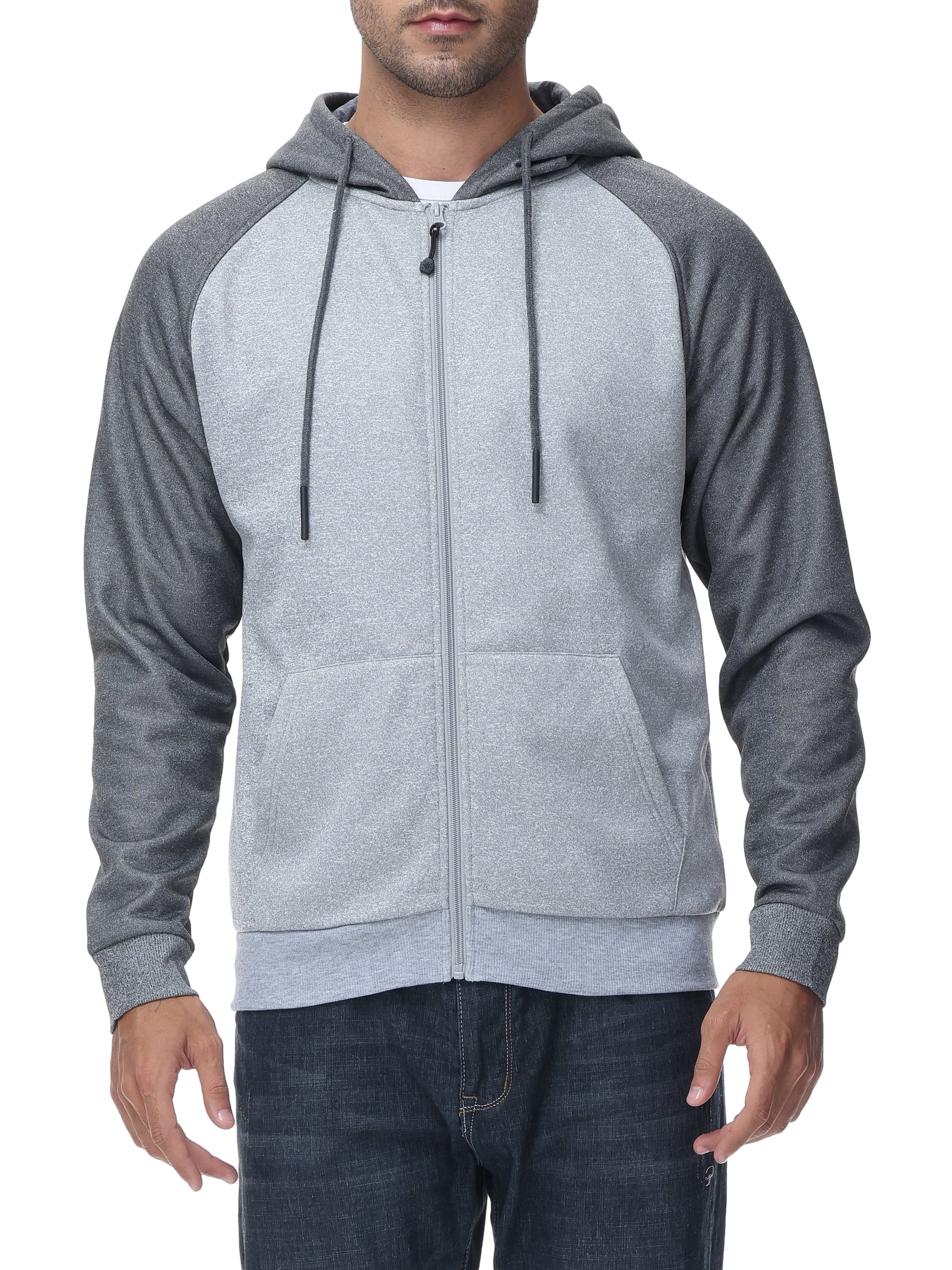 Weilanxin Men's Color Block Pullover Fleece Hoodie, Full Zip Jacket ...