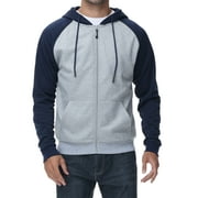 Men's Color Block Pullover Fleece Hoodie Casual Hooded Sweatshirts Tops Full Zip Jacket with Pocket Athletic Hoodies For Men Navy Contrast Light Grey S
