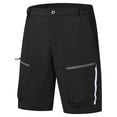 thumbnail image 1 of Weilanxin Men's Hiking Cargo Shorts Waterproof Reflective Stripe with 6 Zipper Pockets Black M, 1 of 7