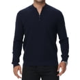 thumbnail image 1 of Weilanxin Men's Lightweight Sweater Quarter Zipper Pullover Sweaters Knitted Crew Neck Long Sleeve Waffle Casual, 1 of 8