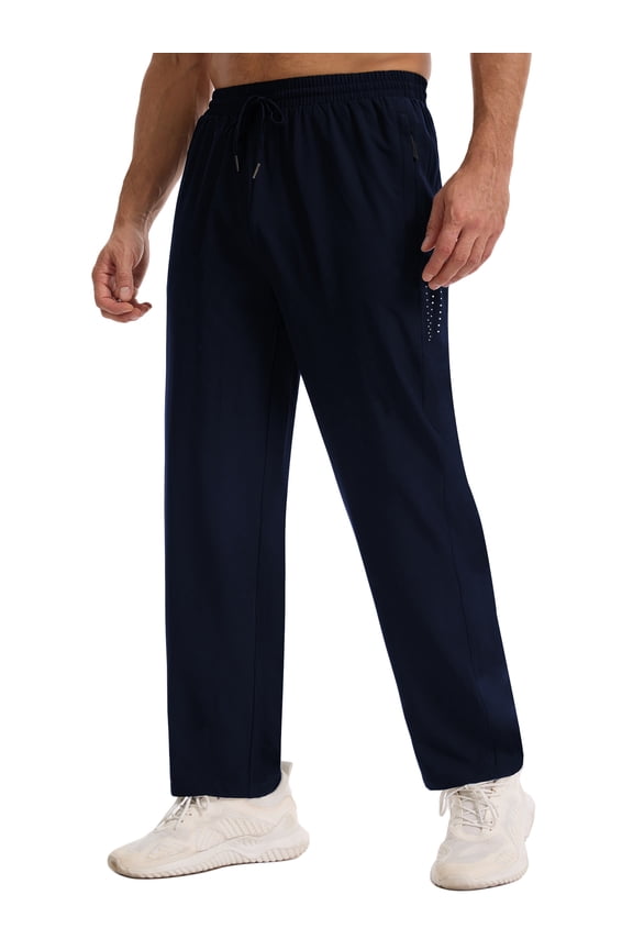 Men's Lightweight Sweatpants with Zipper Pockets Cool-Touch Athletic Pants for Men Gym Pants for Workout,Jogging,Running