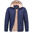 thumbnail image 1 of Weilanxin Men's Puffer Jacket Hooded Sherpa Lined Water Resistant Windproof Insulated Jacket Warm Winter Puffy Coat, 1 of 11