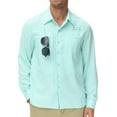 thumbnail image 1 of Weilanxin Men's Sun Protection Fishing Shirts Long Sleeve Travel Work Shirts for Men UPF50+ Button UP Shirts with Zipper Pockets Light Green 2XL, 1 of 7
