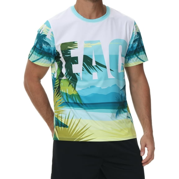 Weilanxin Men's Swim Shirts Rash Guard UPF 50+ T Shirts Quick Dry Loose Fit Water Surfing Shirt Beach L