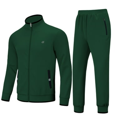 Weilanxin Men's Tracksuits Sweatsuits for Men Set Track Suits 2 Piece Casual Athletic Jogging Warm Up Full Zip Sweat Suits Armygreen S