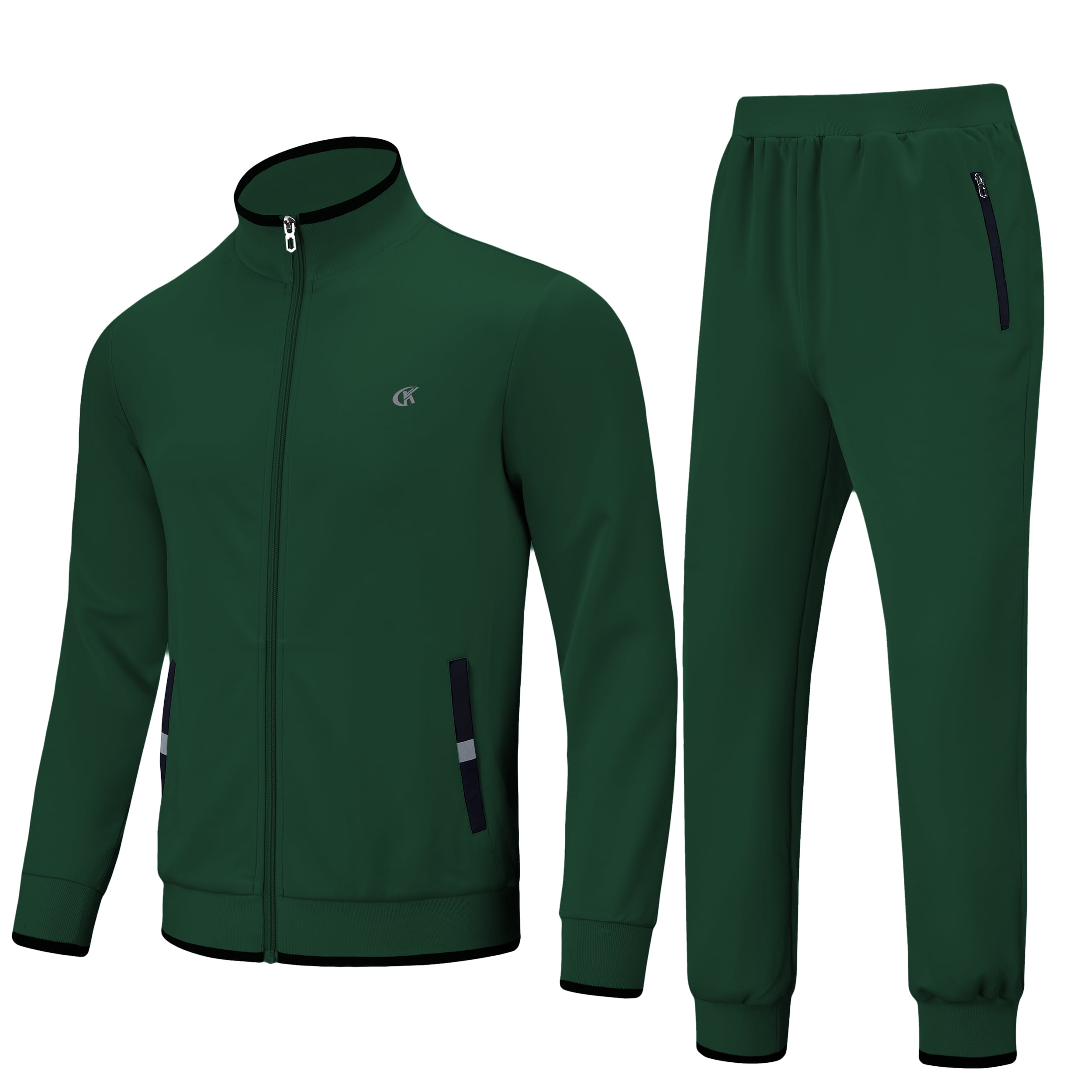 MoFiz Men's Camo Green Tracksuit Set - 2 Piece Full Zip Hoodie & Jogger Pants, Athletic Casual Sweatsuit, Size 2XL 3 thumbnail image