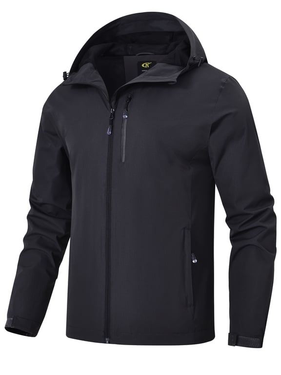 Men's Lightweight Jacket Hood Packable Raincoats Waterproof Rain Windbreaker for Outdoor Hiking Cycling Running