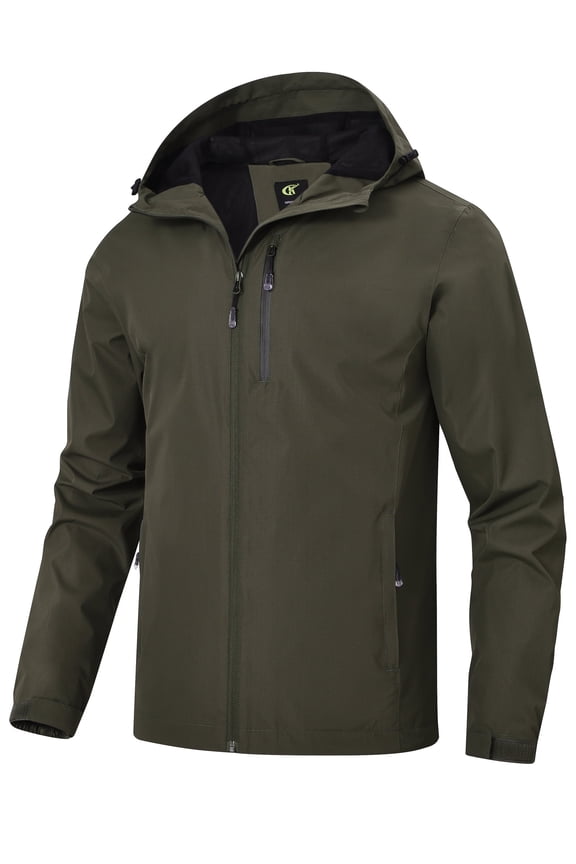 Men's Lightweight Jacket Hood Packable Raincoats Waterproof Rain Windbreaker for Outdoor Hiking Cycling Running