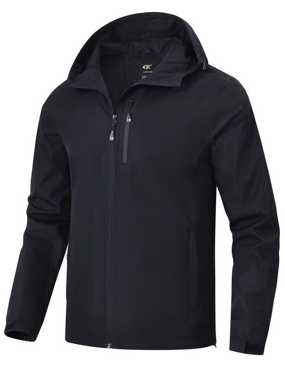 Men's Lightweight Jacket Hood Packable Raincoats Waterproof Rain Windbreaker for Outdoor Hiking Cycling Running