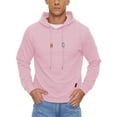 thumbnail image 1 of Weilanxin Mens Hooded Sweatshirt Casual Long Sleeve Drawstring Waffle Knit Pullover Hoodies Pink XL, 1 of 8
